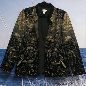 Chico's Gold & Gray w/ Black Embellishments